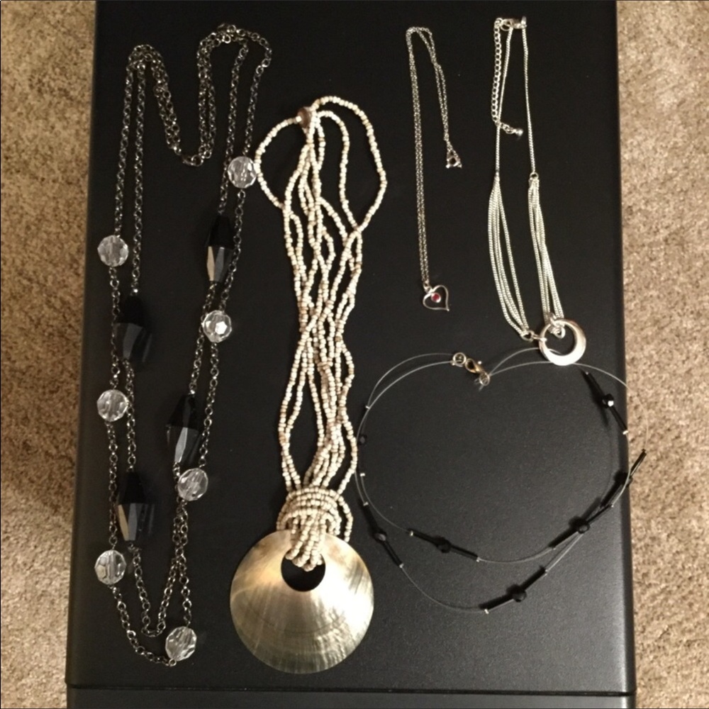 Jewelry Bundle of Necklaces and Embroidered Bag